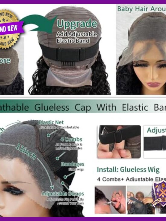 22 Inch Kinky Curly Lace Front Wig 180% Density Glueless Human Hair main image 5